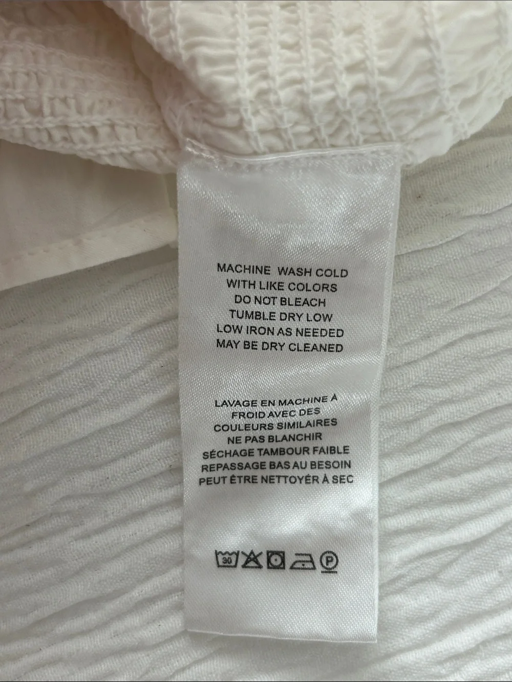 Free People White Smocked One-Shoulder Top